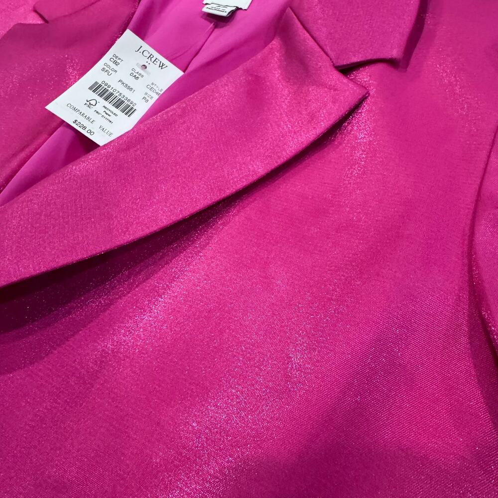 J.Crew Factory Double Breasted Blazer Womens 8P Pink CE046 NWT - Picture 3 of 9